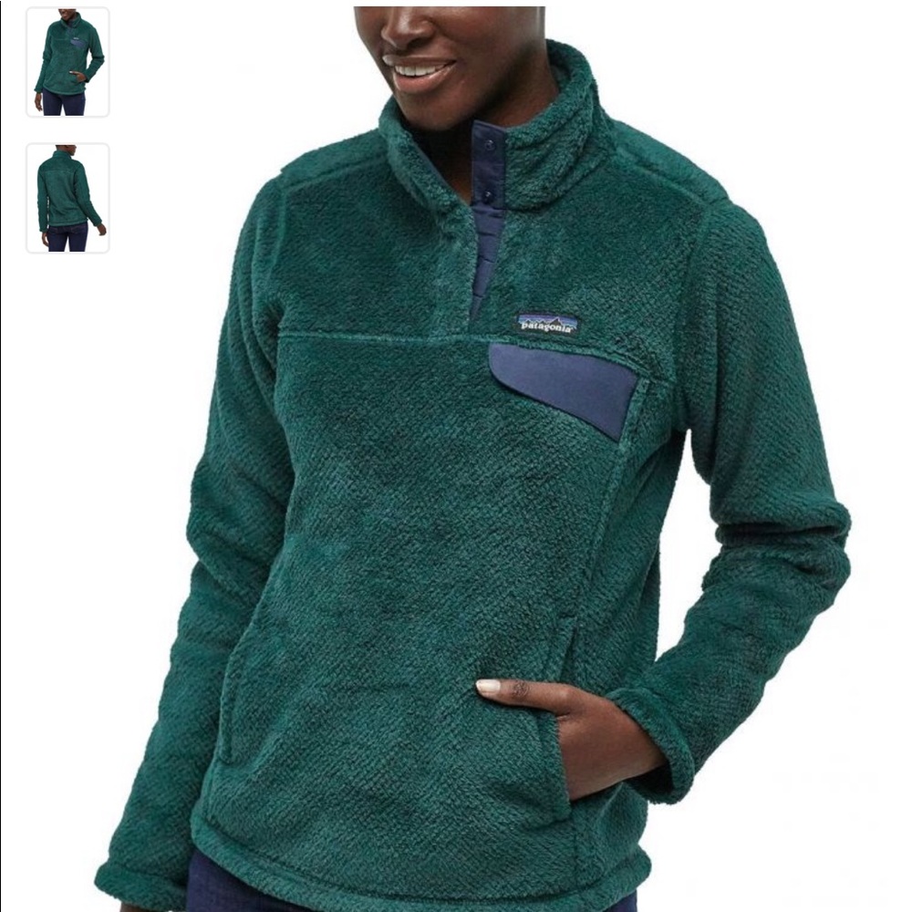 Patagonia Re-Tool Snap- T Fleece Sz S, Teal and blue